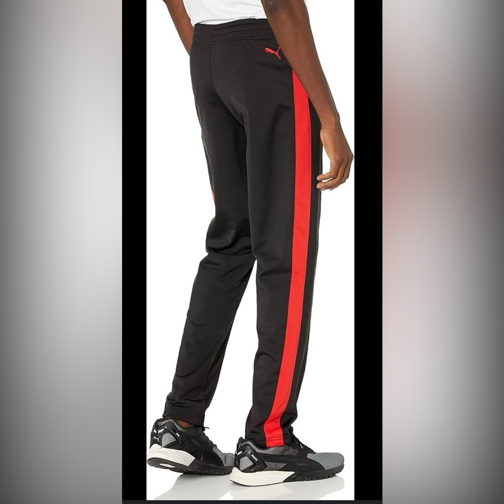 Puma Men's Joggers in Black with Red Stripes